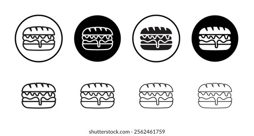 Sandwich icon Flat art in black and white isolated