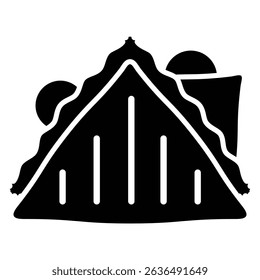 Sandwich icon Flat outline fill black and white