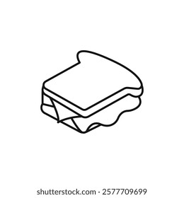 Sandwich icon Flat simple outline