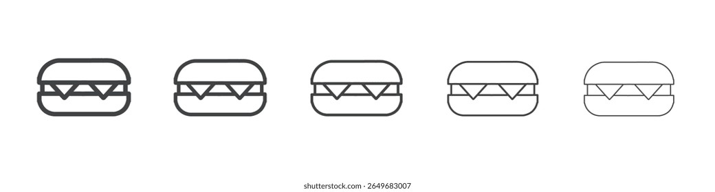 Símbolo de ilustración delgada plana de icono de sándwich