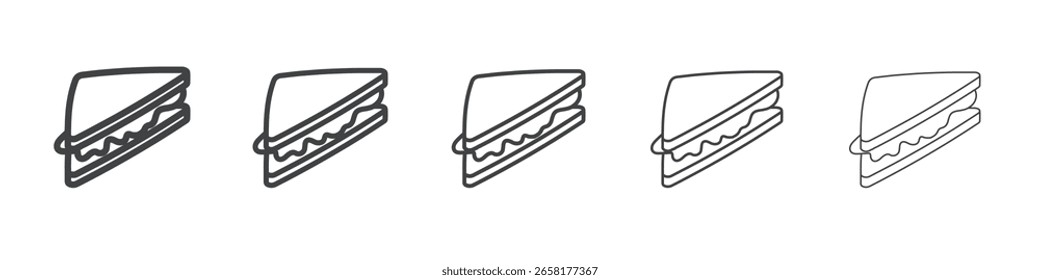 Símbolo de ilustración delgada plana de icono de sándwich
