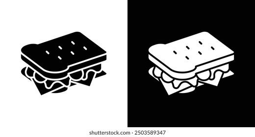 Sandwich icon Flat vector set outline