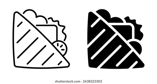 sandwich icon. Food symbol. Line and silhouette style.