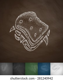 sandwich icon. Hand drawn vector illustration. Chalkboard Design