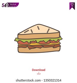 sandwich icon illustration isolated vector sign symbol