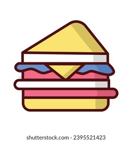Sandwich icon isolate white background vector stock illustration.