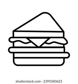 Sandwich icon isolate white background vector stock illustration.