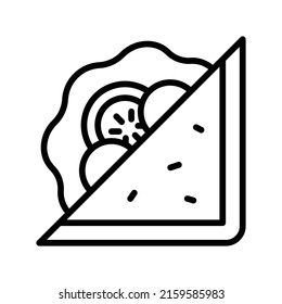 Sandwich Icon. Line Art Style Design Isolated On White Background