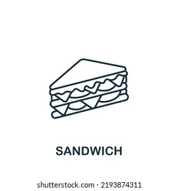 Sandwich icon. Line simple icon for templates, web design and infographics