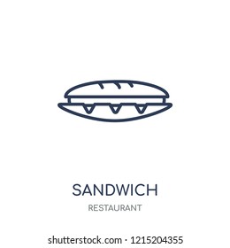 Sandwich icon. Sandwich linear symbol design from Restaurant collection. Simple outline element vector illustration on white background.
