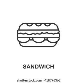 Sandwich Icon Or Logo Line Art Style. Vector Illustration.