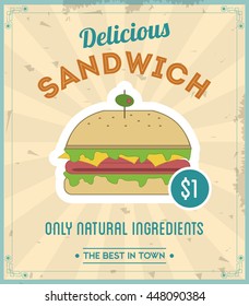 Sandwich icon. Menu and food design. Vector graphic