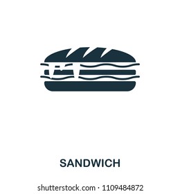 Sandwich icon. Mobile apps, printing and more usage. Simple element sing. Monochrome Sandwich icon illustration.