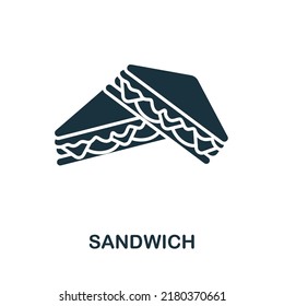 Sandwich icon. Monochrome simple line Fastfood icon for templates, web design and infographics