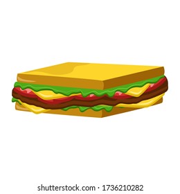 Sandwich icon. Sandwich on white background. Sandwich flat icon. Vector illustration.