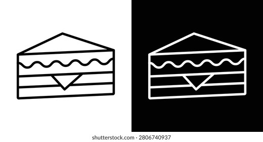 Sandwich icon Outline flat Icon.