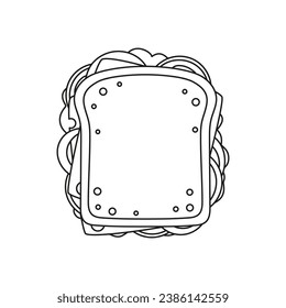 icono de sandwich, ilustración de vector plano de contorno aislado en fondo blanco