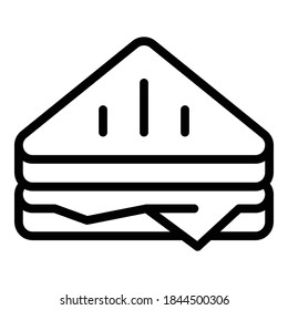 Icono de sándwich. Icono de vector de sándwich de contorno para diseño web aislado en fondo blanco