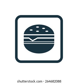 sandwich icon Rounded squares button, on white background 