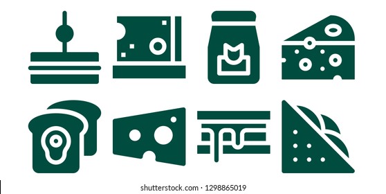  sandwich icon set. 8 filled sandwich icons. Simple modern icons about  - Toast, Sandwich, Cheese, Smore, Food