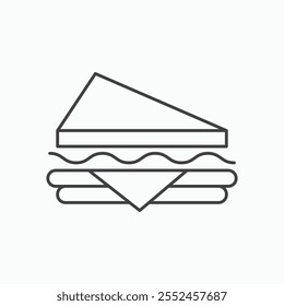 Sandwich icon set in blackthin line style.