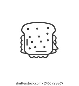 Sandwich Icon Set. Chicken Cheese Bread Toast Symbols in Vector Format.