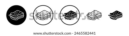 Sandwich Icon Set. Chicken Cheese Bread Toast Vector Symbol.