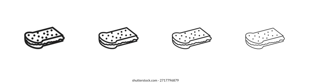 Conjunto de iconos de sándwich. Una colección de simples iconos negros de trazos finos
