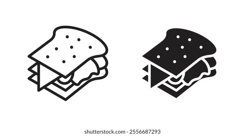 Sandwich icon set in Thin line black color.