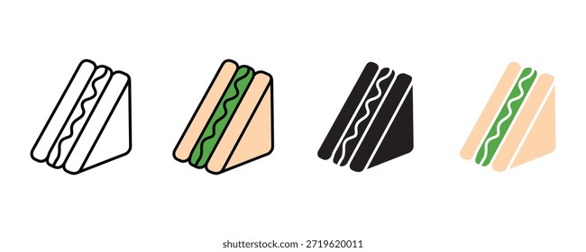 Sandwich icon set vector on white background. restaurant, menu, lunch, meal, snack, fast food symbol. vector illustration.