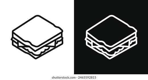 Sandwich Icon Set. Vector Symbols for Chicken Cheese Bread Toast.