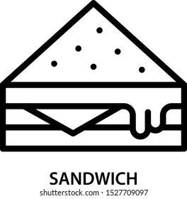 Sandwich icon. Simple design. Line vector. Isolate on white background.