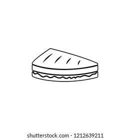 sandwich icon. Simple outline vector of fast food set for UI and UX, website or mobile application