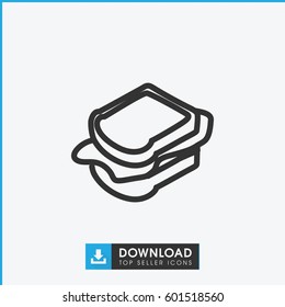 sandwich icon. simple outline sandwich vector icon. on white background.