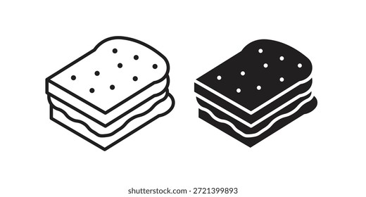 Icono de sándwich para la Plantilla. Conjunto de gráficos de Vector de iconos
