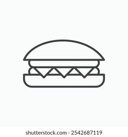 Sandwich icon in thin black lines