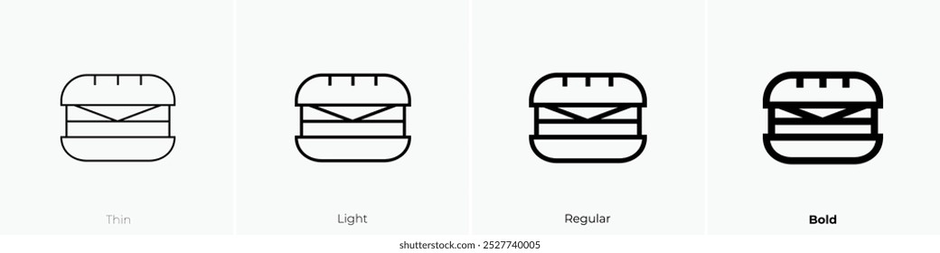sandwich icon. Thin, Light Regular And Bold style design isolated on white background