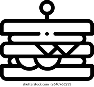sandwich icon. Thin Linear Style Design Isolated On White Background