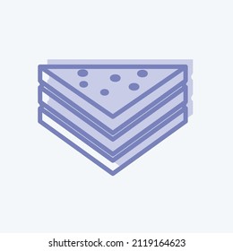 Sandwich Icon in trendy two tone style isolated on soft blue background