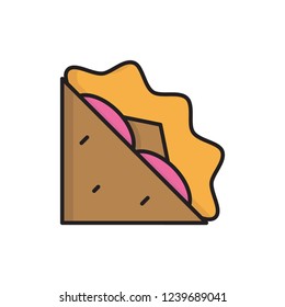 sandwich icon vector design. bakery icon with fill outline style
