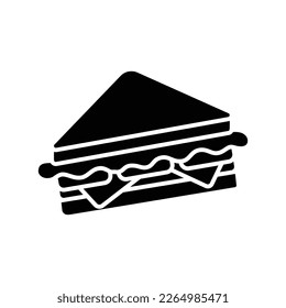 plantilla de diseño de vector de icono de sándwich en fondo blanco