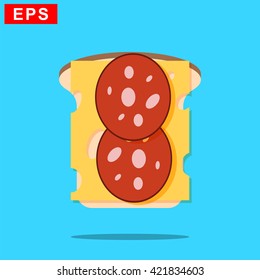sandwich icon, vector fast foot sign, isolated sandwich symbol