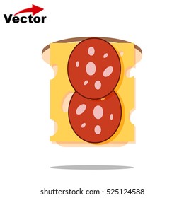 sandwich icon, vector fast foot sign, isolated sandwich symbol