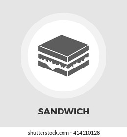Sandwich icon vector. Flat icon isolated on the white background. Editable EPS file. Vector illustration.