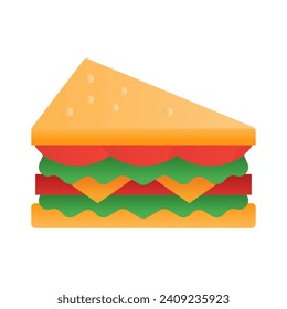 Vector de icono de sándwich en estilo de relleno degradado con alta calidad vectorial adecuada para la temporada de ui y primavera