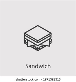 sandwich icon vector icon.Editable stroke.linear style sign for use web design and mobile apps,logo.Symbol illustration.Pixel vector graphics - Vector