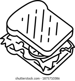 icono de sandwich, ilustración vectorial