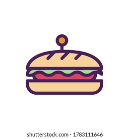 sandwich icon vector illustration filled outline style. food icon set.