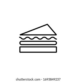 Sandwich Icon Vector Illustration Outline Style Design. Isolated On White Background