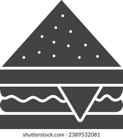 Imagen vectorial de icono de sándwich. Adecuado para aplicaciones web móviles y medios de impresión.